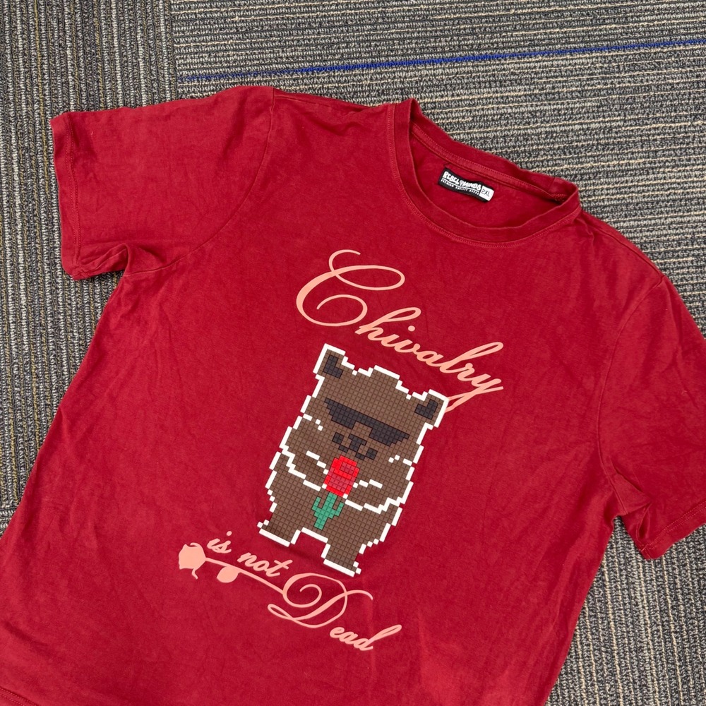 Rebel Minds Chivalry is Not Dead Graphic T Shirt Mens 2XL Red‎